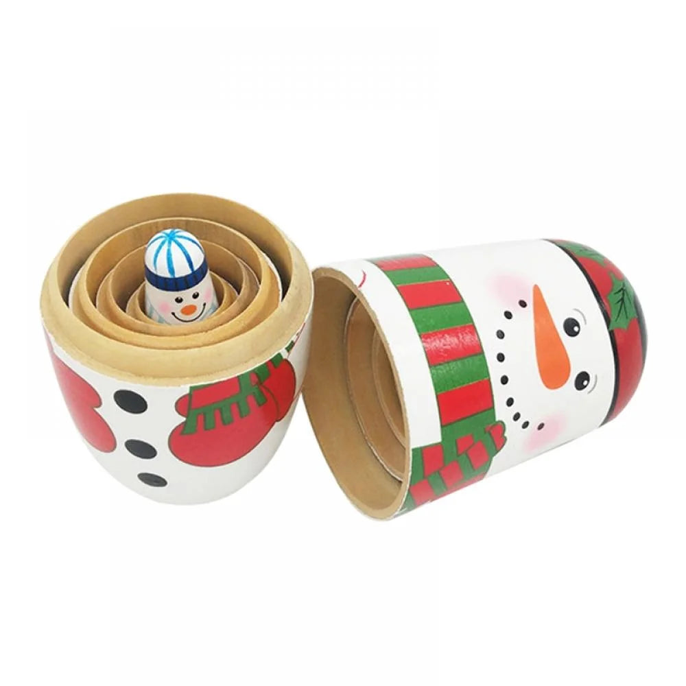 5 Pcs Wooden Handmade Matryoshka Nesting Dolls Stacking Doll Set C591