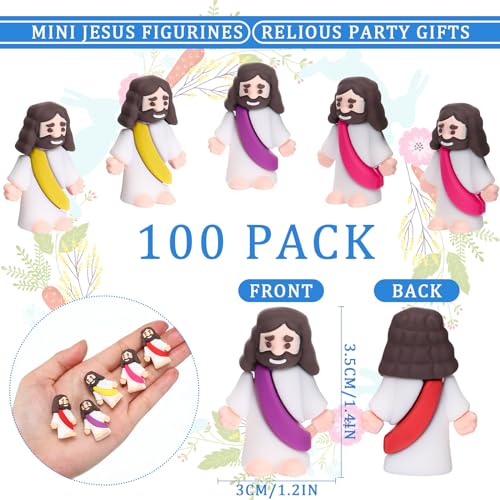 100 Pack Mini Jesus Figurines Multicolor F999150