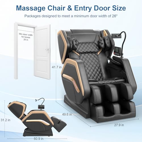 Zero Gravity Massage Chair with 10 Fixed Rollers, Heating, Bluetooth Speaker I81282