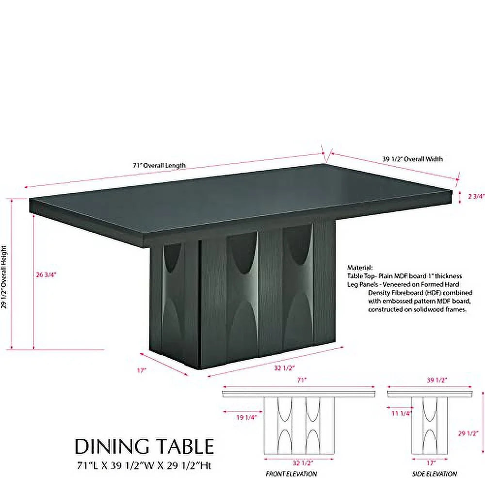 9-Piece Rectangular Pedestal Wood Dining Set V367611
