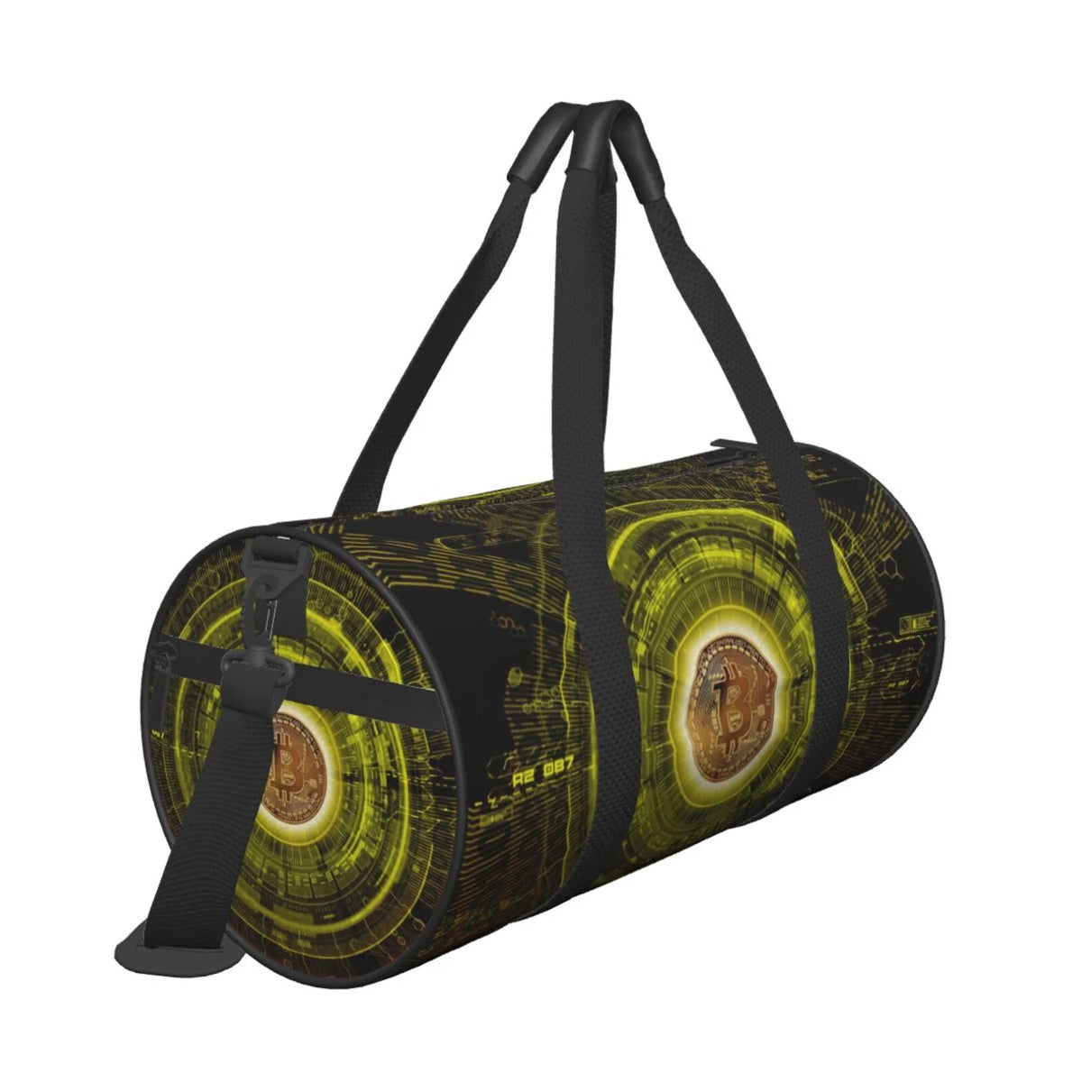 Gold Bitcoin Blockchain Cryptocurrency Unisex Large Duffle Bag O16133