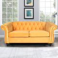 Traditional Chesterfield Velvet Loveseat Sofa with Nailhead Trim K344