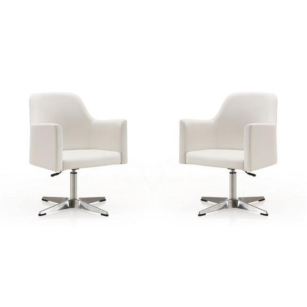 White Faux Leather Accent Chair (Set of 2) Q944