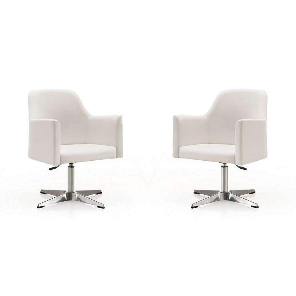 White Faux Leather Accent Chair (Set of 2) Q944