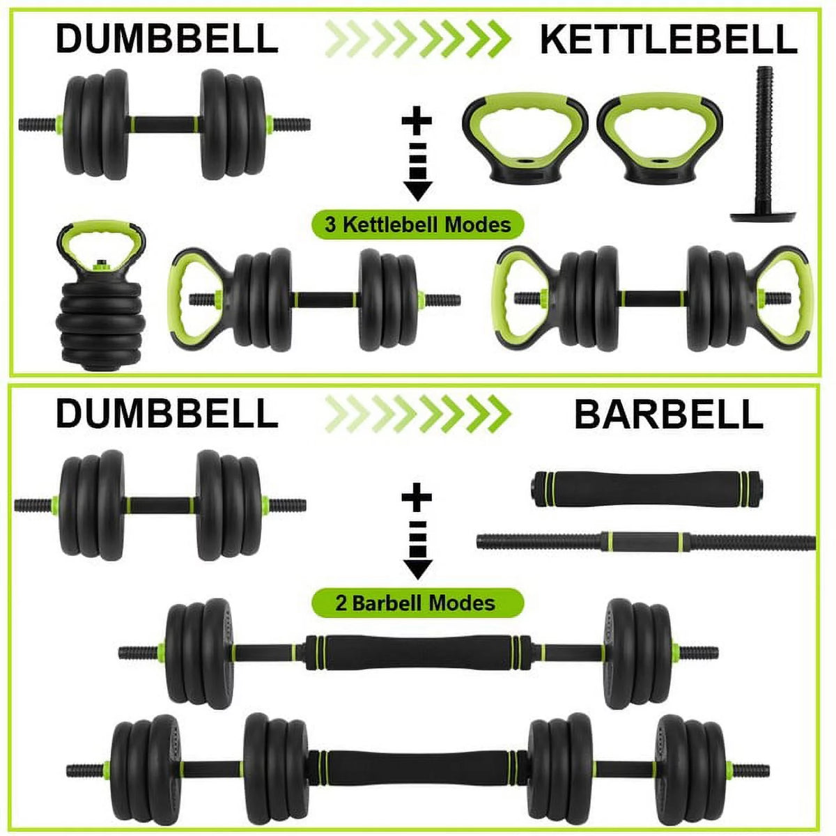 Adjustable Dumbbells Set 4 in 1 Non-slip Handles E481