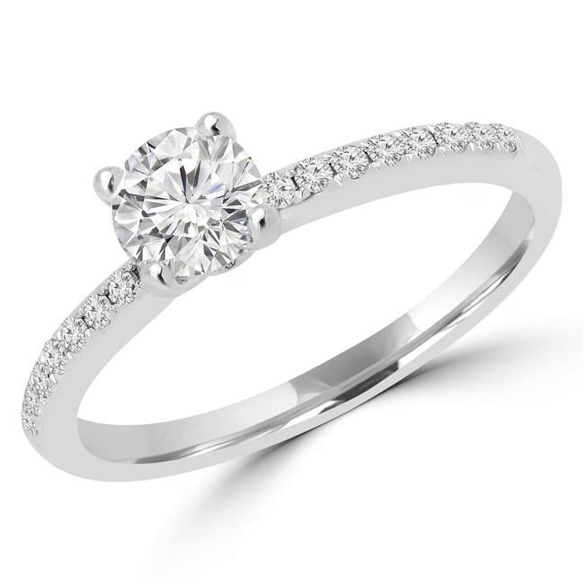18K White Gold Diamond Engagement Ring D739788