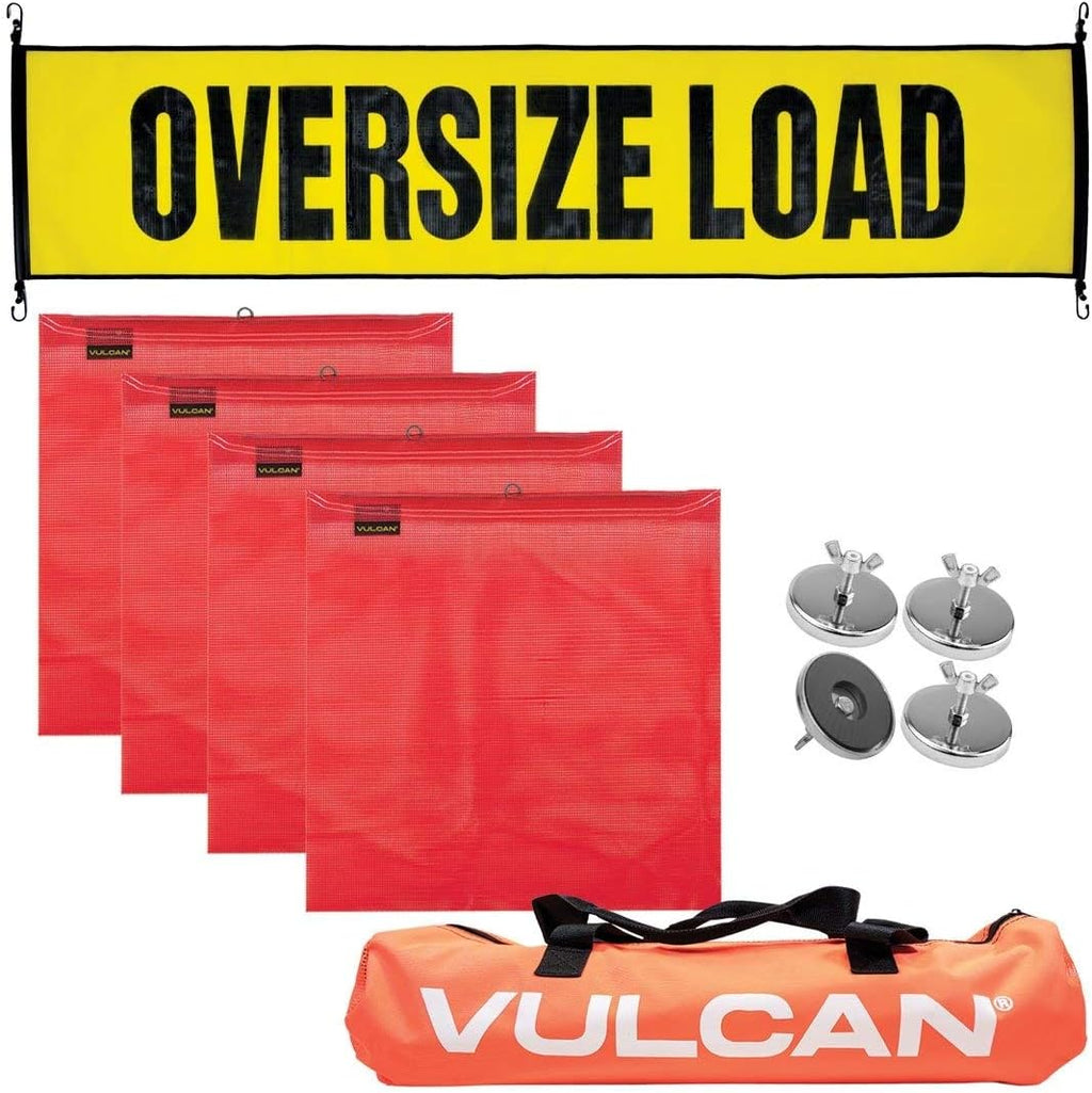 Oversize Load Banner, 4 Magnets, 4 Red Flags, Vented Storage Bag P3933