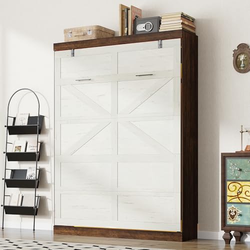 Queen Size Wood Wall Bed with LED Lights T27251