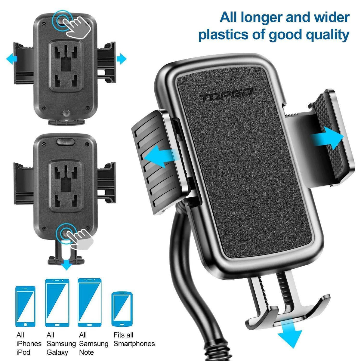 Adjustable Gooseneck Car Cup Holder Phone Mount A2205
