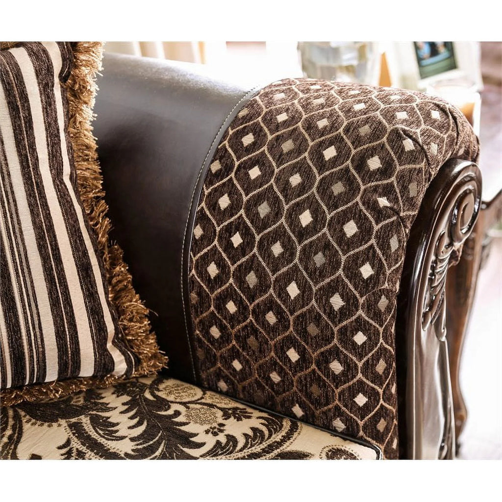 Brown Faux Leather 2-Piece Sofa Set C61204