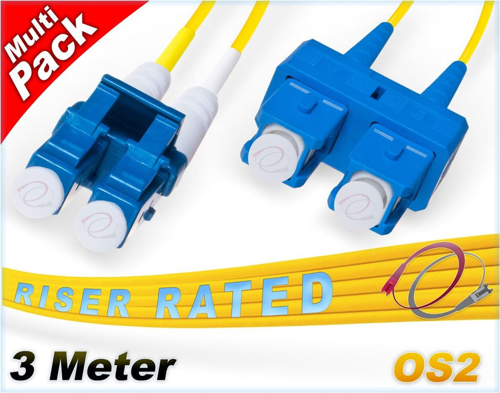 12Pk 3M OS2 LC SC Single Mode Fiber Patch Cables U365