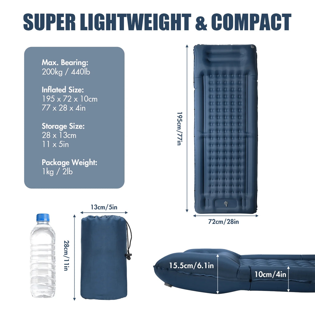 Inflatable Sleeping Pad 4 Inch Air Mattress Y272
