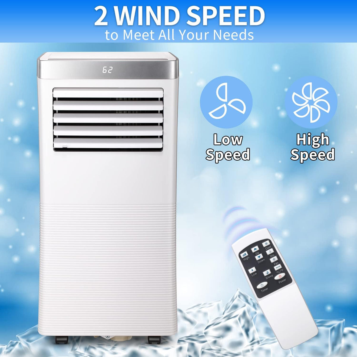 White Portable Air Conditioner with Remote Control P197206