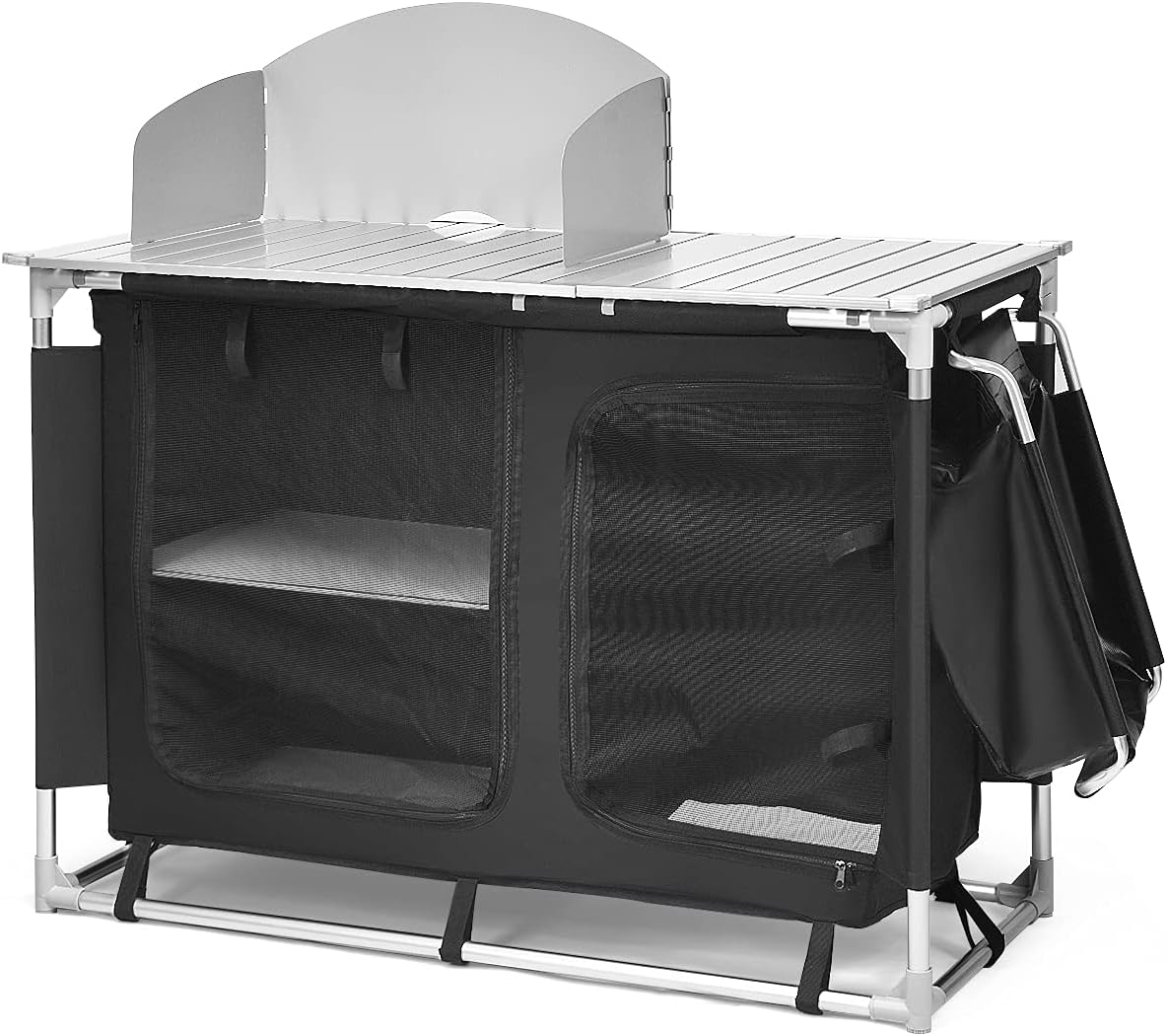 Portable Aluminum Camping Kitchen Table with Sink F593621