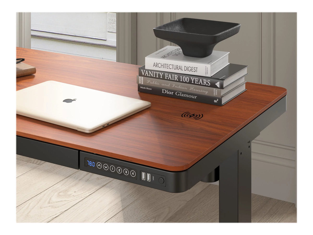 Sit/standing desk electric height adjustment walnut V23552