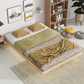 Full Size Grey Pinewood Floating Platform Bed with LED Lights B271303