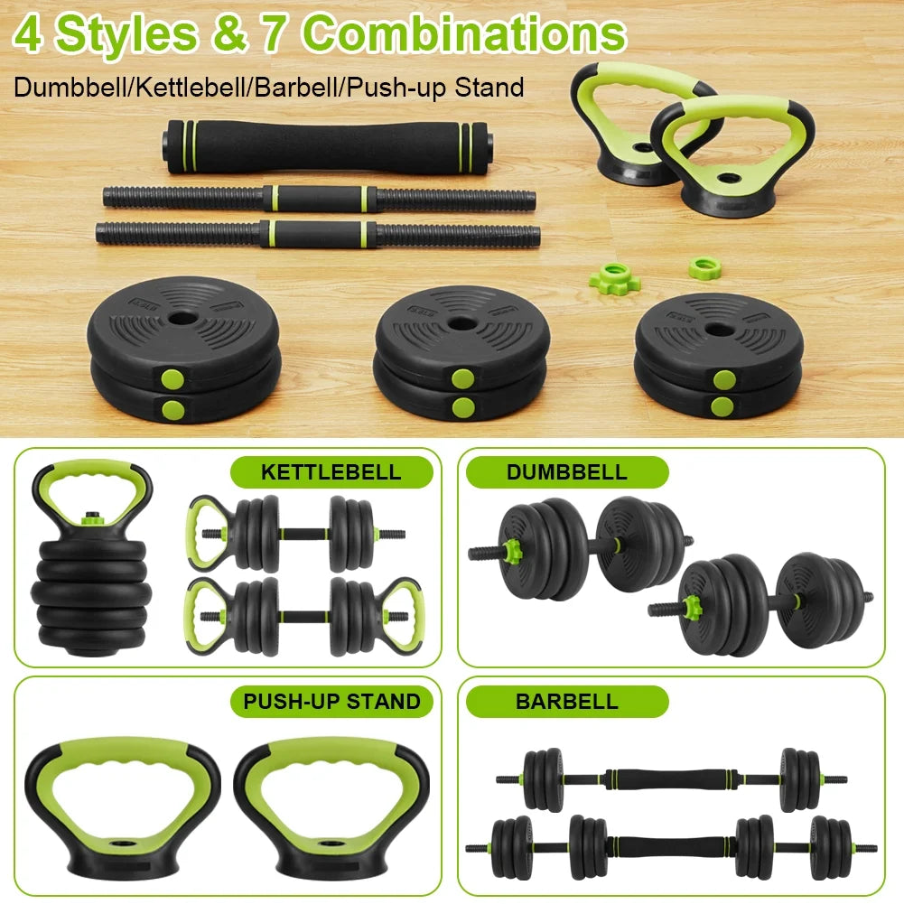 Adjustable Dumbbells Set 4 in 1 Non-slip Handles E481