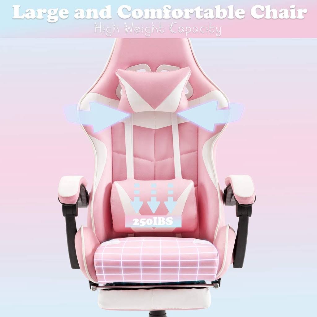 Pink Music Gaming Chair with Bluetooth Speakers K996