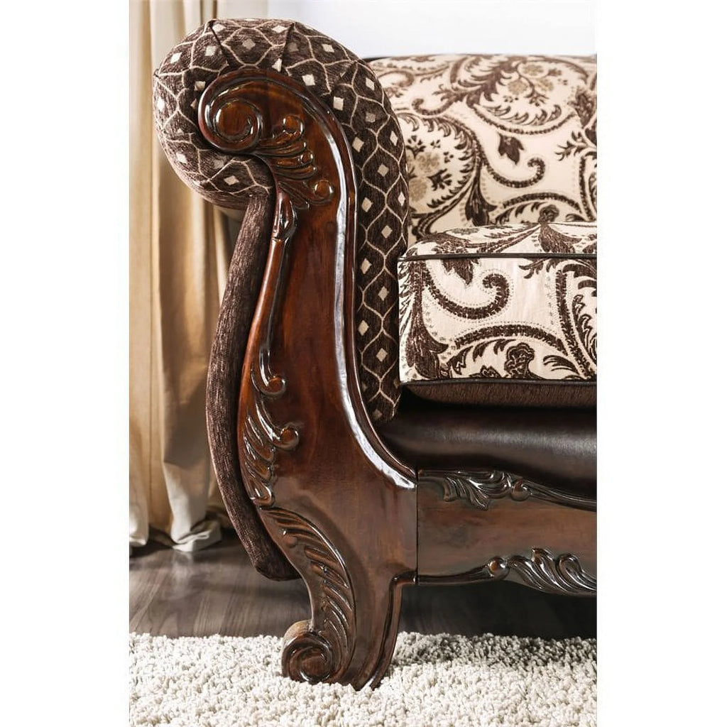 Brown Faux Leather 2-Piece Sofa Set C61204