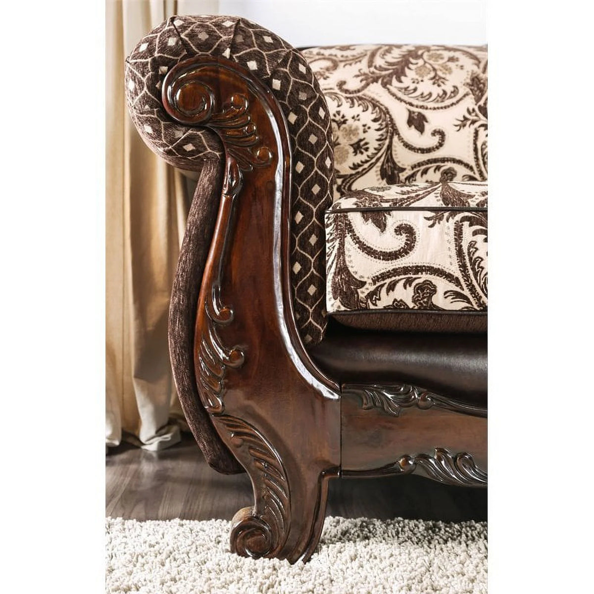 Brown Faux Leather 2-Piece Sofa Set C61204