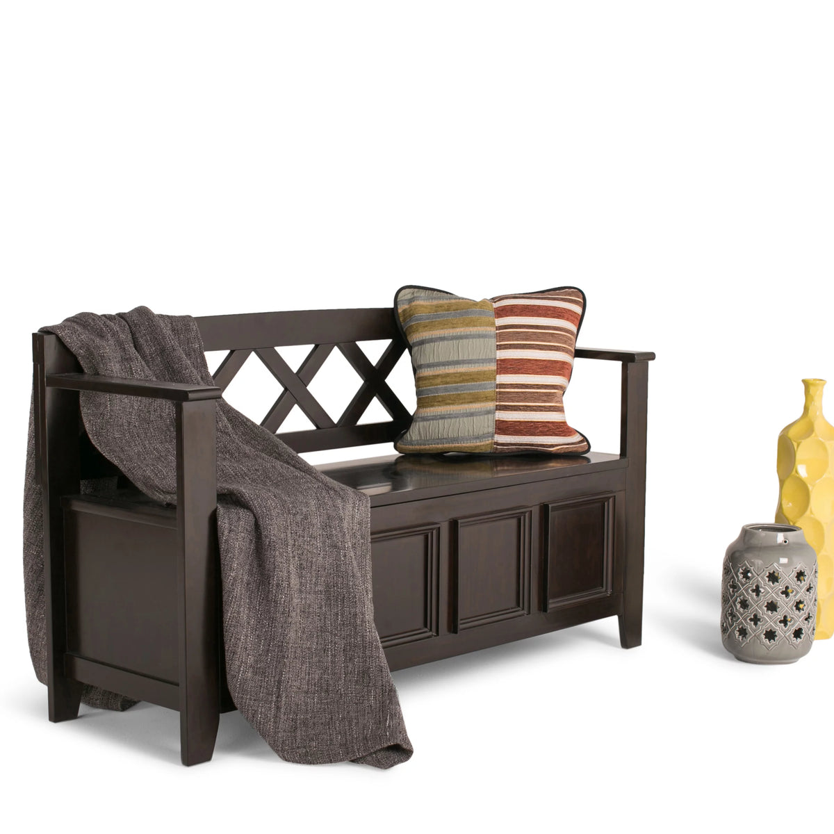 Solid Wood 48 inch Wide Storage Bench B389