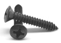 #8-18 x 3/4 Sheet Metal Screw Phillips Oval Head Black Zinc Plated F51874