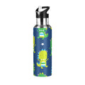 Green Dinosaur Blue Stainless Steel Insulated Water Bottle with Straw Lid V591