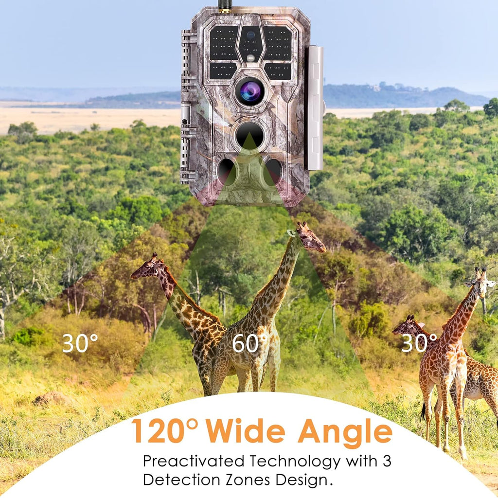 Bluetooth WiFi Deer & Trail Game Camera 32MP 1296P No Glow Night Vision Waterproof F577046