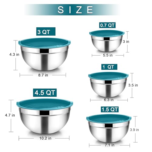 Stainless Steel Nesting Mixing Bowl Set of 5 F155045