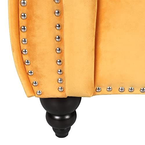 Traditional Chesterfield Velvet Loveseat Sofa with Nailhead Trim K344