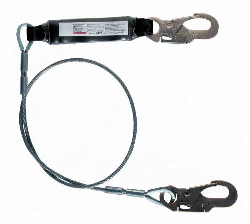 6-Foot Shock Absorbing Lanyard with Vinyl Coated Cable F1083