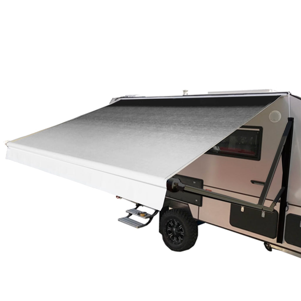 Retractable Motorized 20'X8' RV Patio Canopy Awning Black O9711