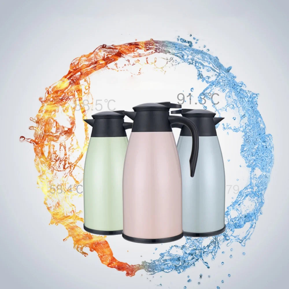 Silver Stainless Steel Vacuum Flask, 2L, Double Walled Insulation Bottle R34601
