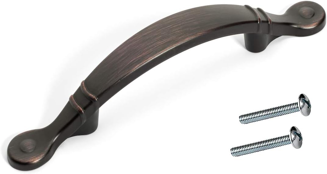 Arched Cabinet Hardware Pull Aged Oil Rubbed Bronze 25 Pack E721