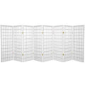 White 8 Panel Folding Room Divider D1943