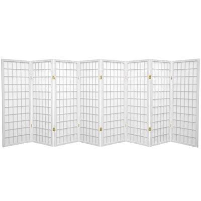 White 8 Panel Folding Room Divider D1943