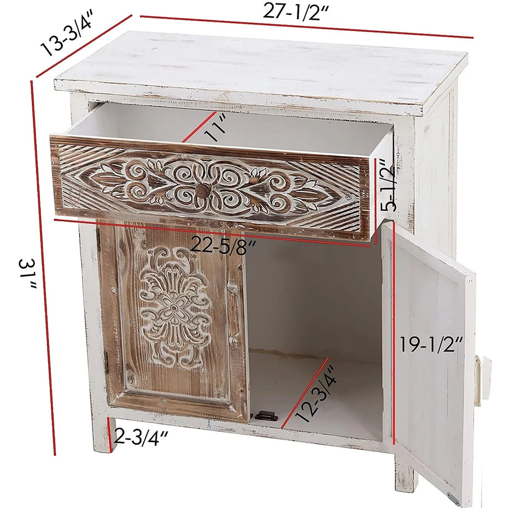 Wood Cabinet with 1 Drawer and 2 Doors V143