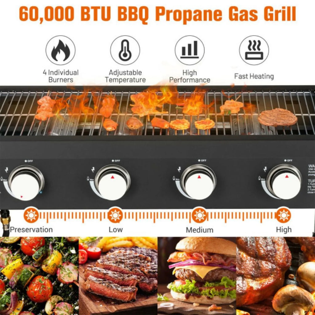 4 Burner Foldable Propane Gas Grill B177643