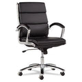 Black Leather Mid-Back Swivel-Tilt Chair P2812