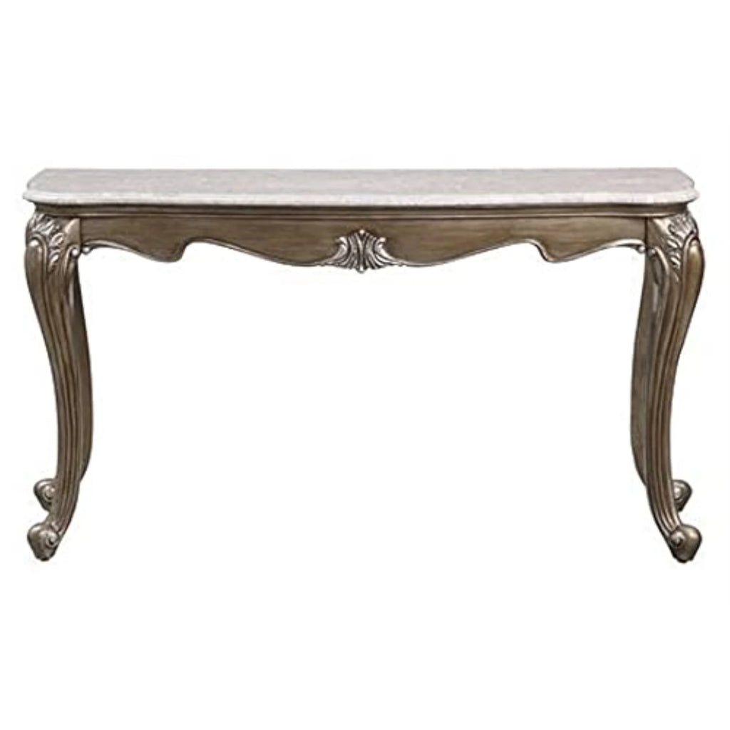 Sofa Table, Marble Top & Antique Bronze Finish A11673