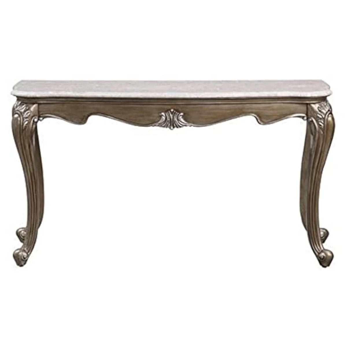 Sofa Table, Marble Top & Antique Bronze Finish A11673