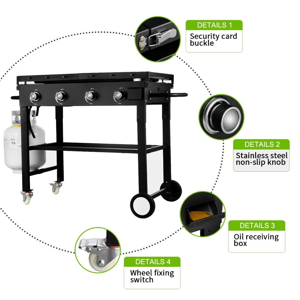 4 Burner Foldable Propane Gas Grill B177643