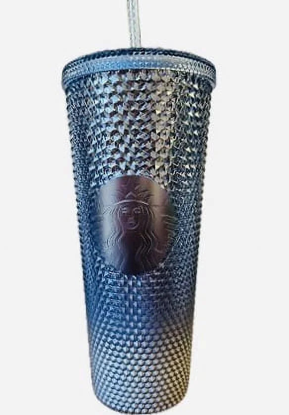 Blue Silver Gradient Ombre Tumbler 24oz F617