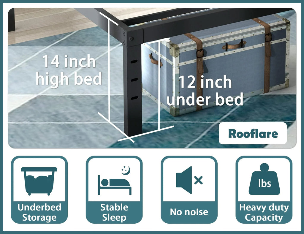 14'' Heavy Duty Twin Metal Platform Bed Frame C9076