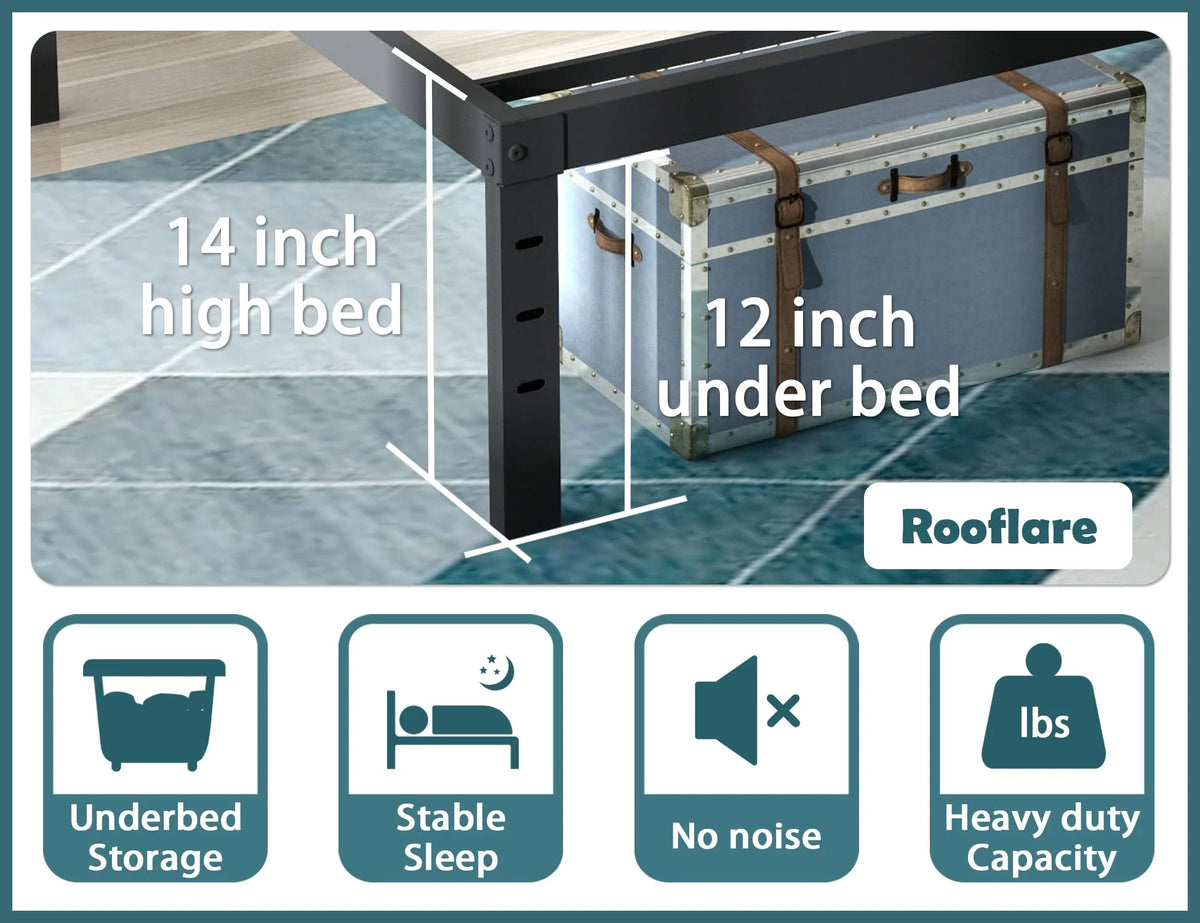 14'' Heavy Duty Twin Metal Platform Bed Frame C9076