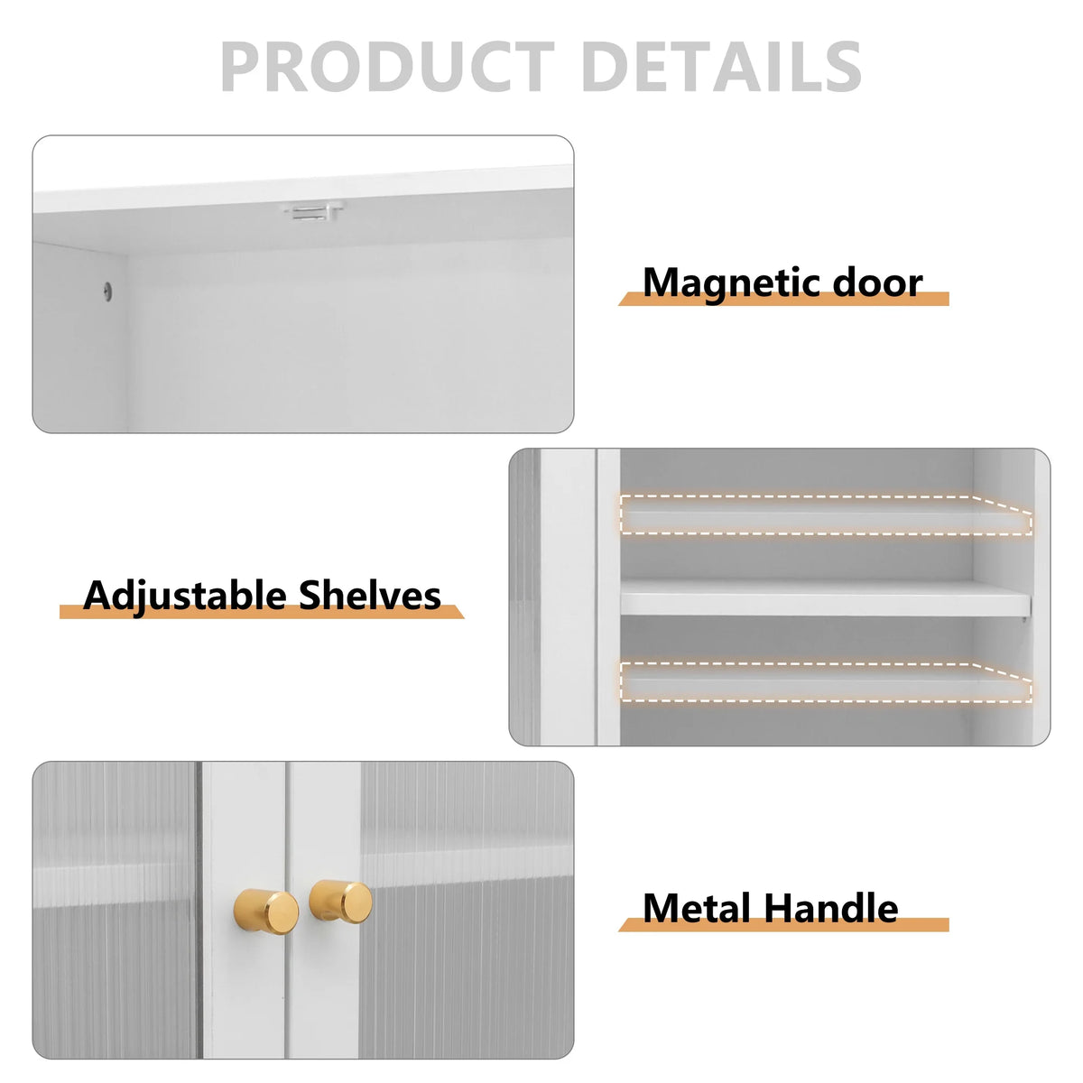 White Kitchen Storage Cabinet L3949