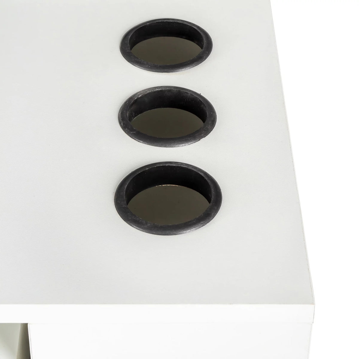 White Wall Mount Salon Station with 3 Tier Shelf and Drawers S948000
