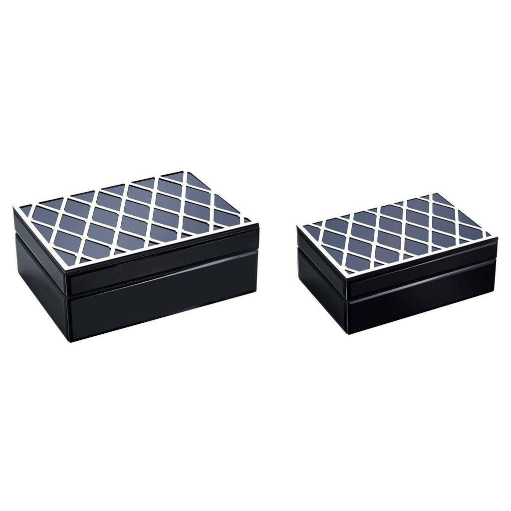 Black & Silver Set of 2 Boxes W30850