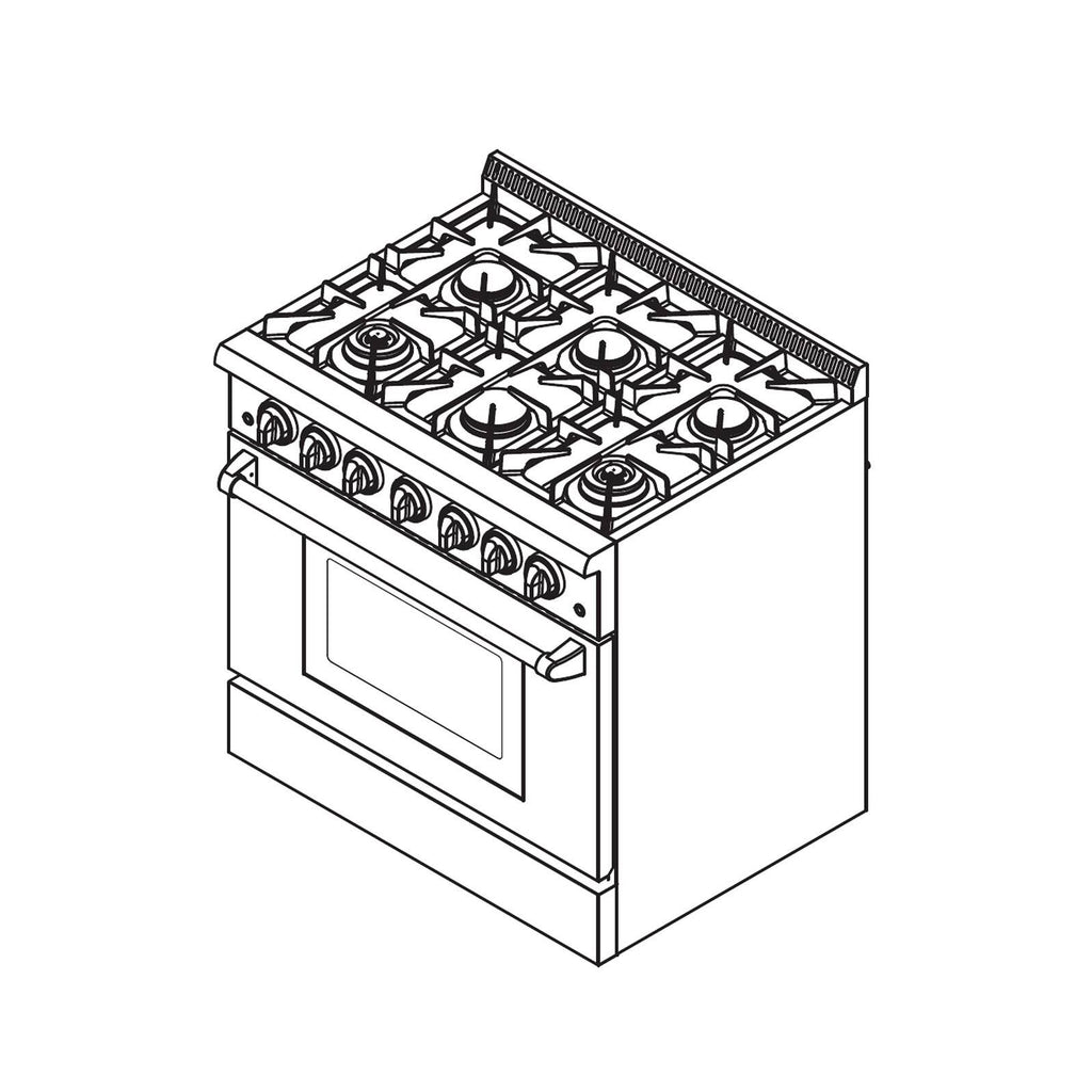 36 in. Recessed Gas Stove Cooktop with 5 Sealed Burners in Stainless Steel U66672