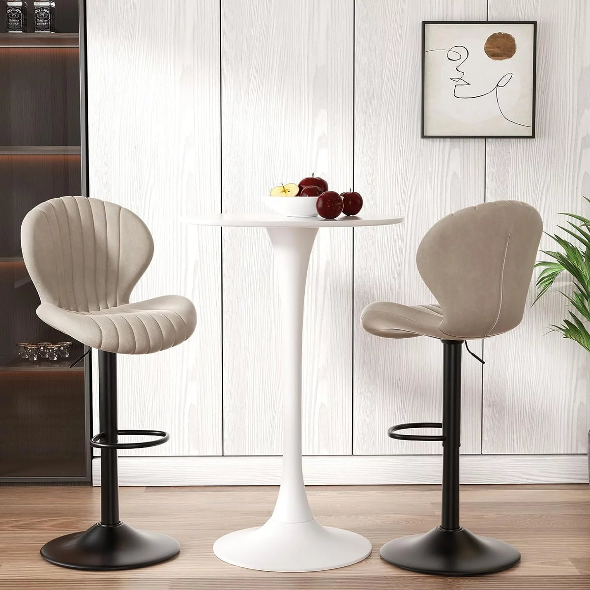Swivel Bar Stools with High Backrest Set of 2 Q3386
